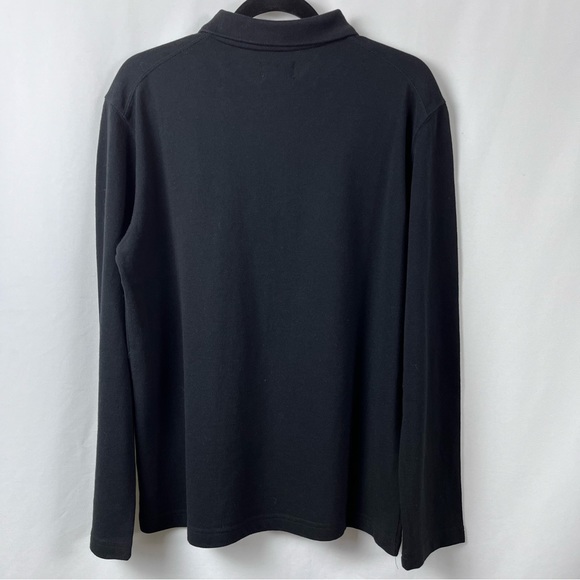 Men’s long sleeves polo style shirt. Cotton Black. Korean brand Romantic Pirates - Picture 5 of 8